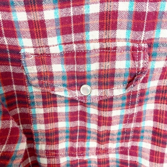 PAPER DENIM CLOTH | Red Plaid Flannel Western - Picture 4 of 12